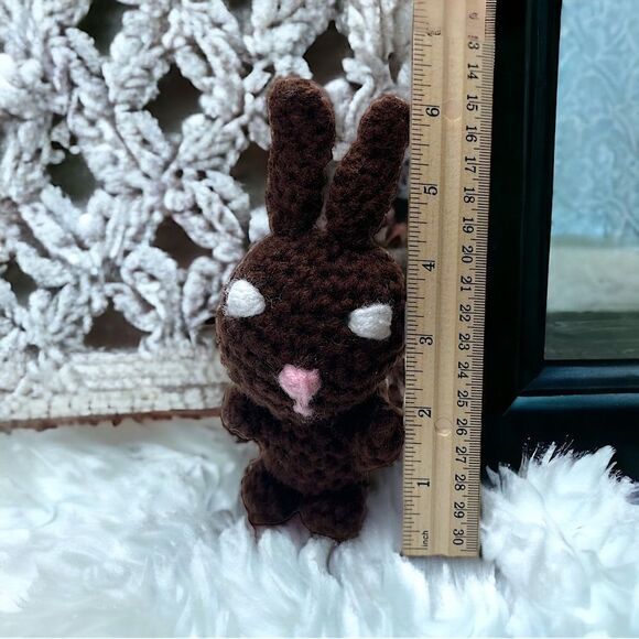 Jason’s Creations l Hand-crocheted l Chocolate Brown Bunny l Amigurumi l 6” New - Picture 5 of 11
